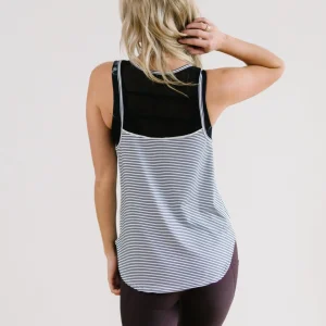 Tanks>Maven Thread Breathe Tank - Bu0026W Stripe