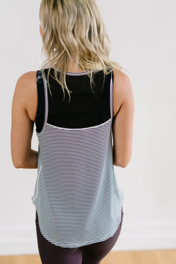 Tanks>Maven Thread Breathe Tank - Bu0026W Stripe