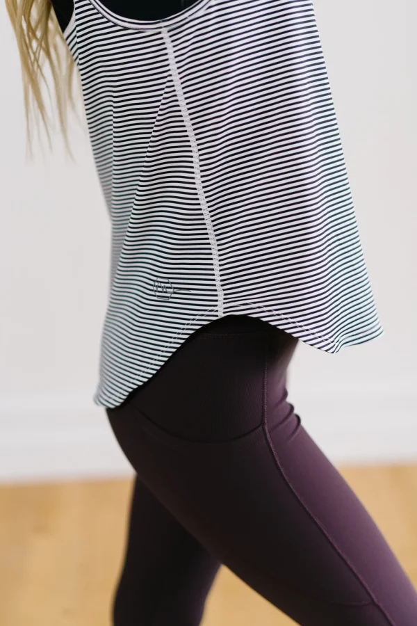 Tanks>Maven Thread Breathe Tank - Bu0026W Stripe