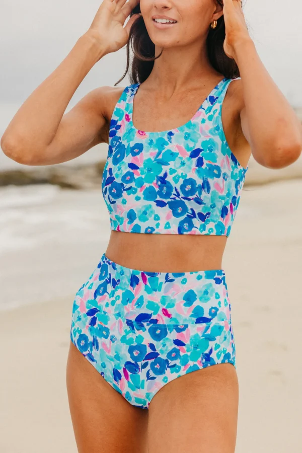 Swim Tops | Swim Tops>Maven Thread Coastal Bikini Top - Blue Watercolor Floral