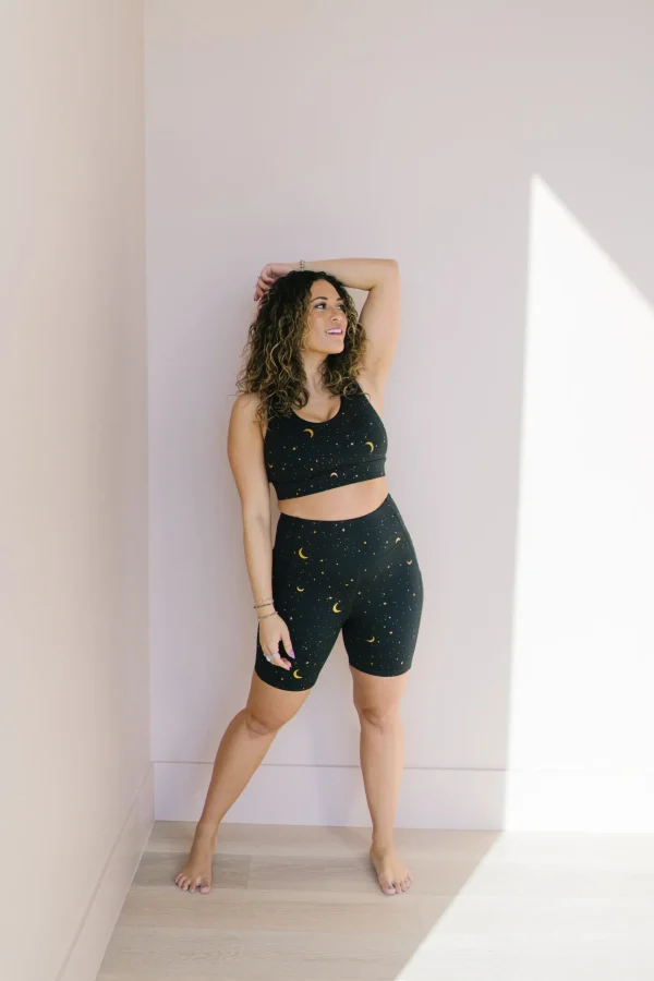 Sports Bras>Maven Thread Criss Cross Sports Bra - Moons