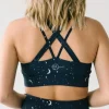 Sports Bras>Maven Thread Criss Cross Sports Bra - Navy Moons