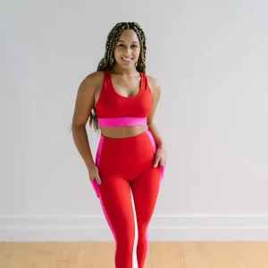 Sports Bras>Maven Thread Criss Cross Sports Bra - Passion Pink