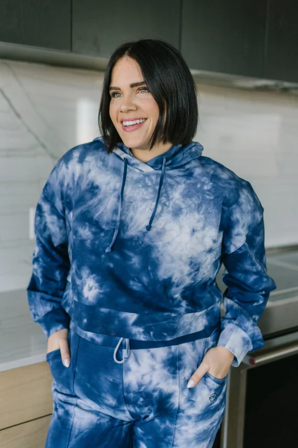 Hoodies + Sleep | Hoodies>Maven Thread Crop Hoodie - Navy Tie Dye