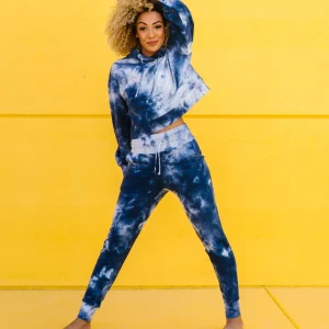 Hoodies + Sleep | Hoodies>Maven Thread Crop Hoodie - Navy Tie Dye