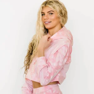 Outerwear | Hoodies + Sleep>Maven Thread Crop Hoodie - Pink Tie Dye