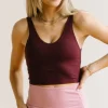 Sports Bras | Tanks>Maven Thread Crop Tank Sports Bra - Burgundy