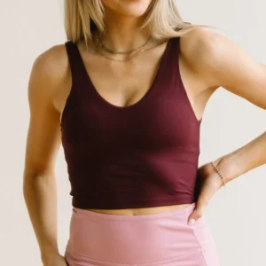 Sports Bras | Tanks>Maven Thread Crop Tank Sports Bra - Burgundy