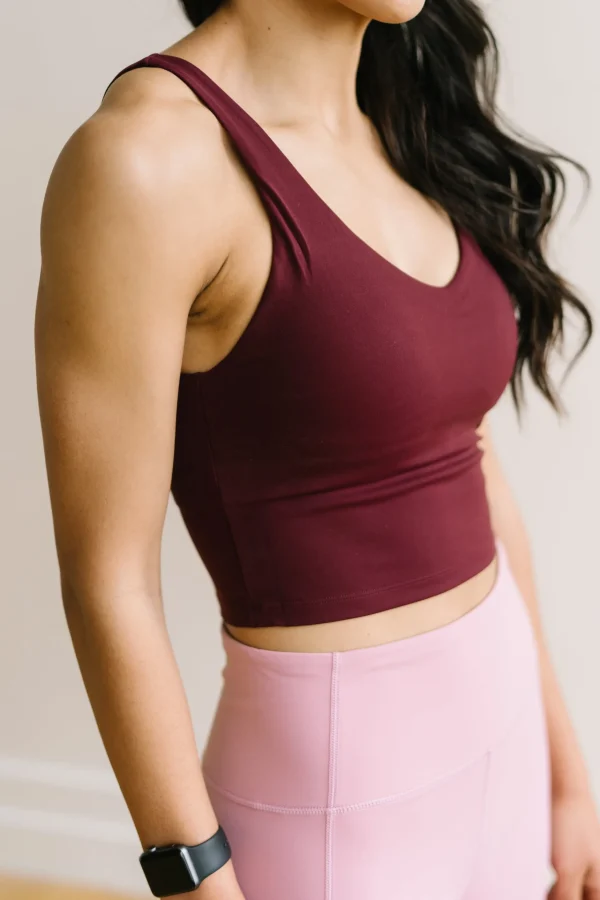 Sports Bras | Tanks>Maven Thread Crop Tank Sports Bra - Burgundy