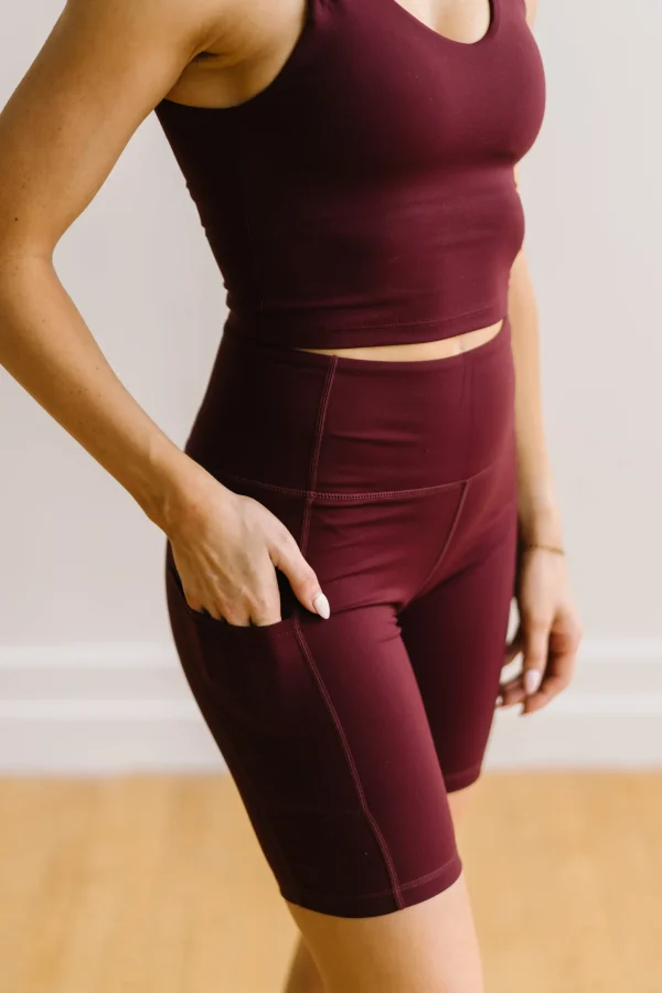 Sports Bras | Tanks>Maven Thread Crop Tank Sports Bra - Burgundy