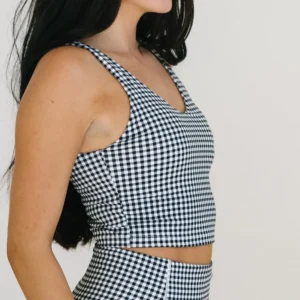 Sports Bras | Tanks>Maven Thread Crop Tank Sports Bra - Bu0026W Gingham
