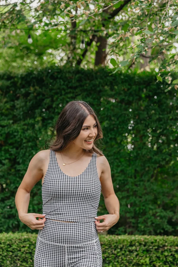 Sports Bras | Tanks>Maven Thread Crop Tank Sports Bra - Bu0026W Gingham