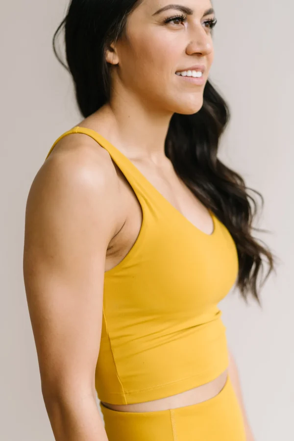 Sports Bras | Tanks>Maven Thread Crop Tank Sports Bra - Mustard