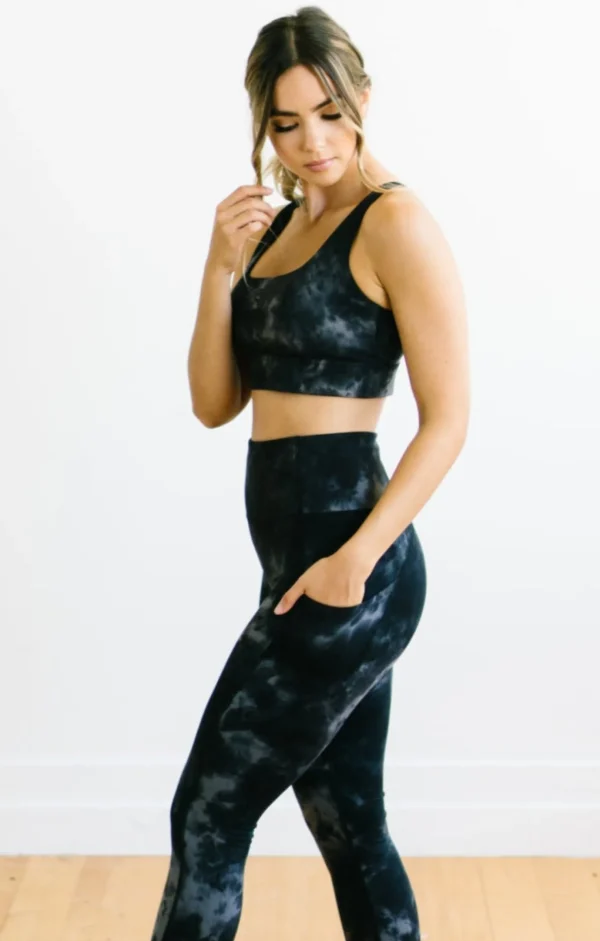 Sports Bras>Maven Thread Fearless Sports Bra - Black Tie Dye