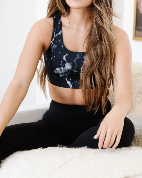 Sports Bras>Maven Thread Fierce Sports Bra - Black Marble