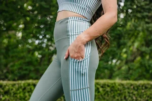 Sports Bras>Maven Thread Fierce Sports Bra - Sage Stripe