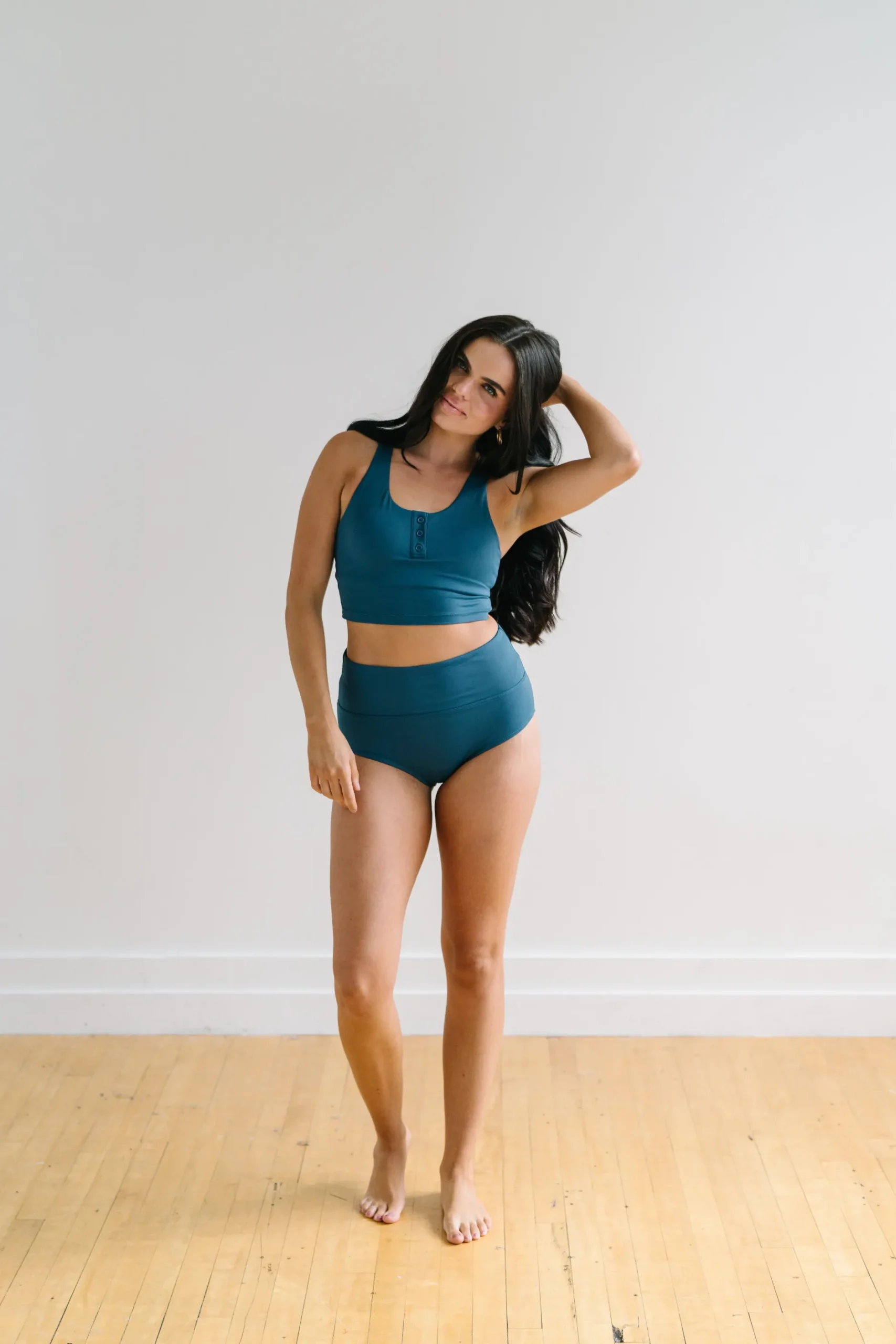 henley_bikini_crop_top__t_2.webp Swim Tops | Swim Tops>Maven Thread Henley Bikini Crop Top - Teal