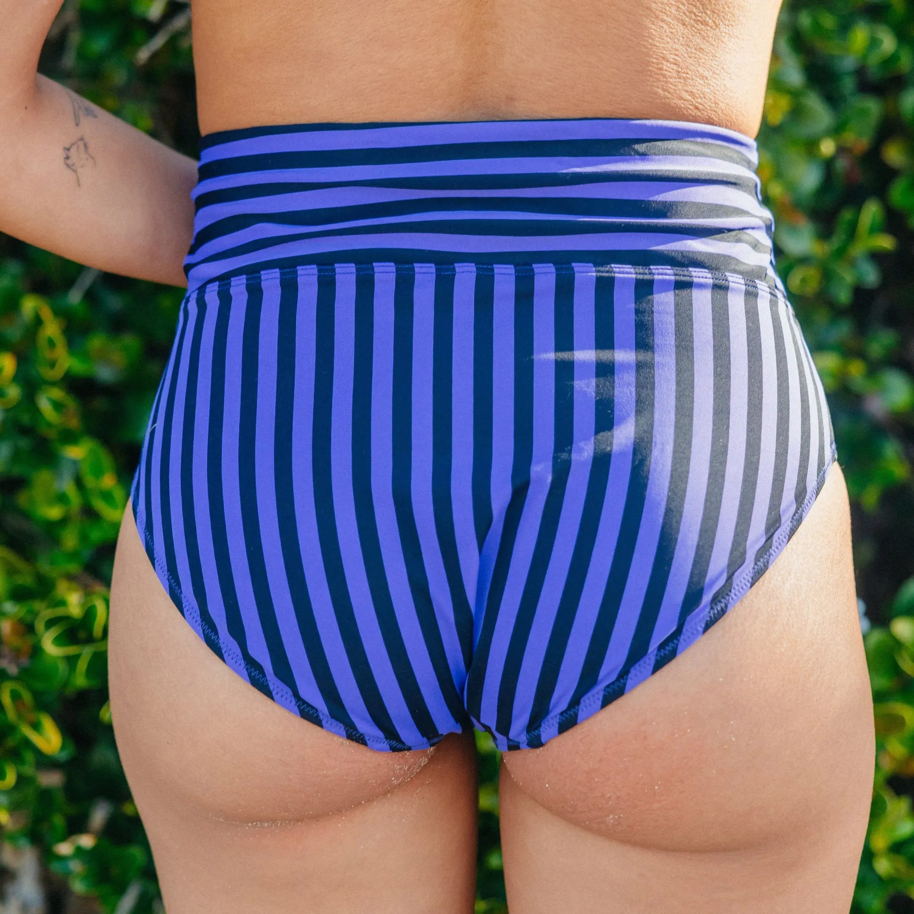 high_rise_bottoms__blackb_0.webp Swim Bottoms | Swim Bottoms>Maven Thread High Rise Bottoms - Blackberry Stripe