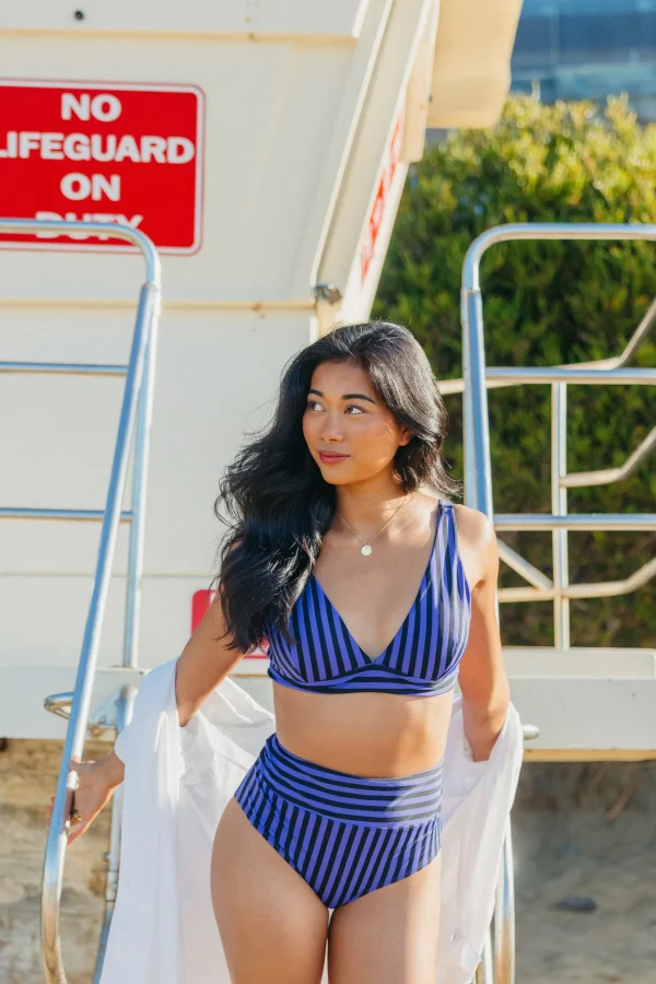 Swim Bottoms | Swim Bottoms>Maven Thread High Rise Bottoms - Blackberry Stripe