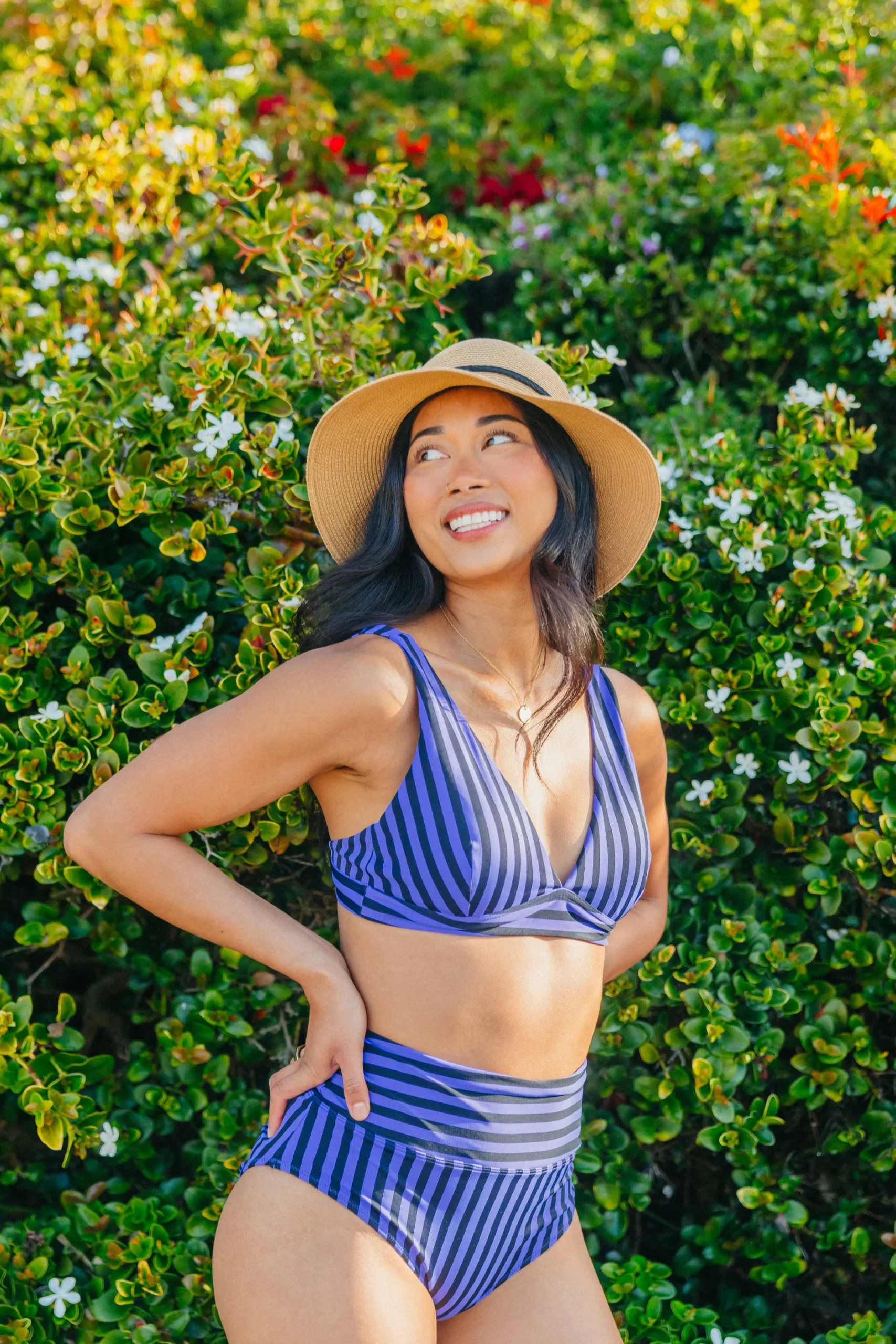 high_rise_bottoms__blackb_5.webp Swim Bottoms | Swim Bottoms>Maven Thread High Rise Bottoms - Blackberry Stripe