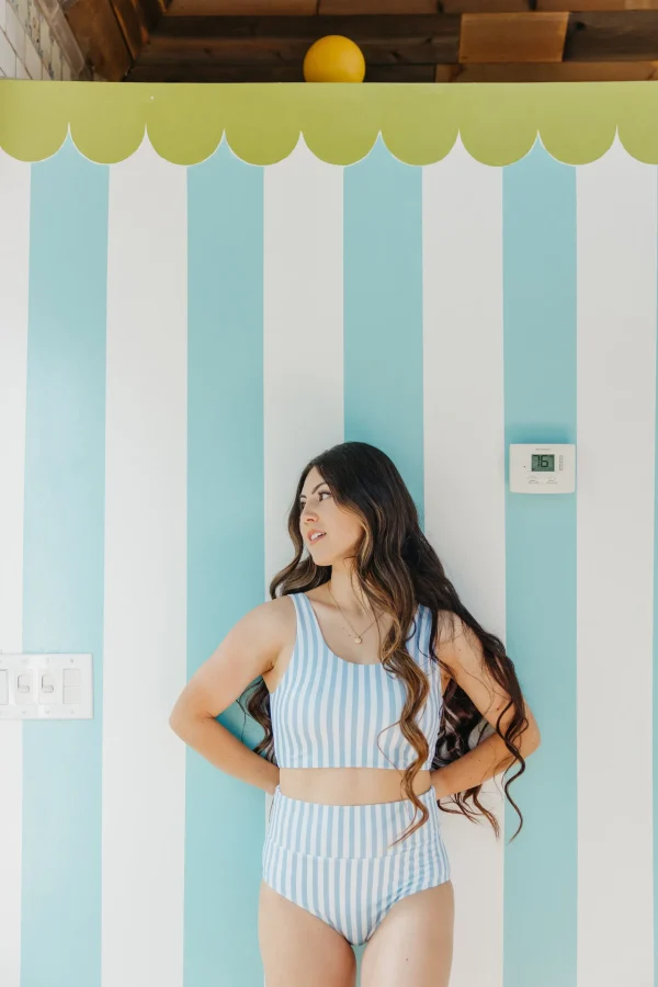 Swim Bottoms | Swim Bottoms>Maven Thread High Rise Bottoms - Blue Stripe