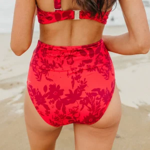 Swim Bottoms | Swim Bottoms>Maven Thread High Rise Bottoms - Crimson Floral