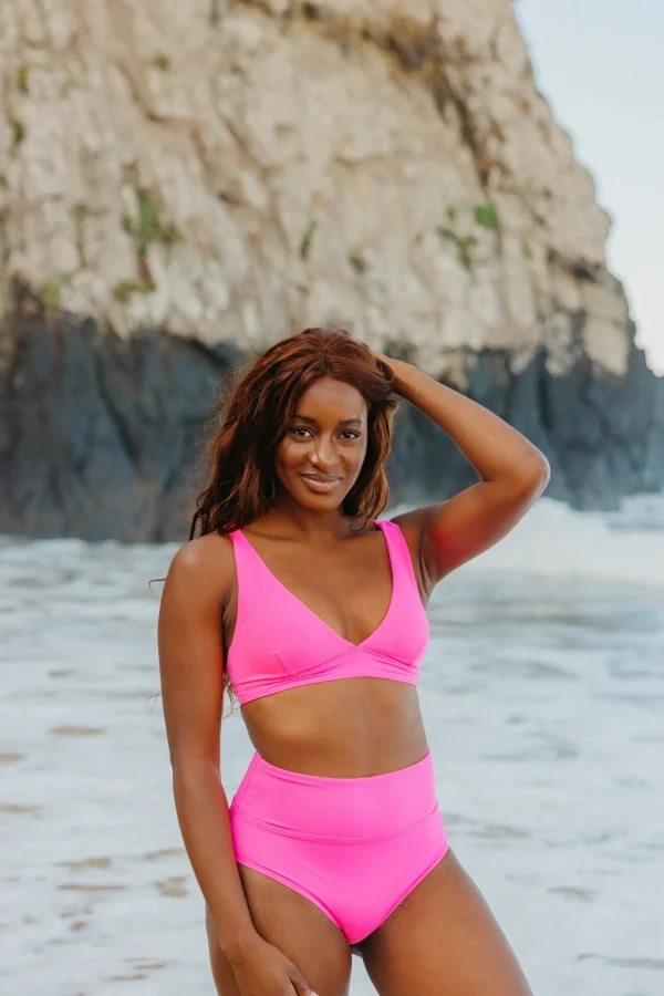 Swim Bottoms | Swim Bottoms>Maven Thread High Rise Bottoms - Hot Pink