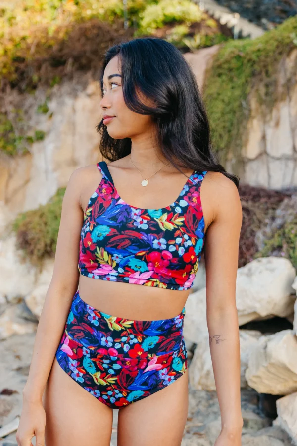 Swim Bottoms | Swim Bottoms>Maven Thread High Rise Bottoms - Midnight Floral