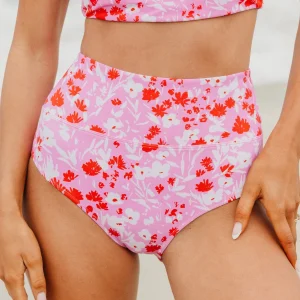 Swim Bottoms | Swim Bottoms>Maven Thread High Rise Bottoms - Pink Floral