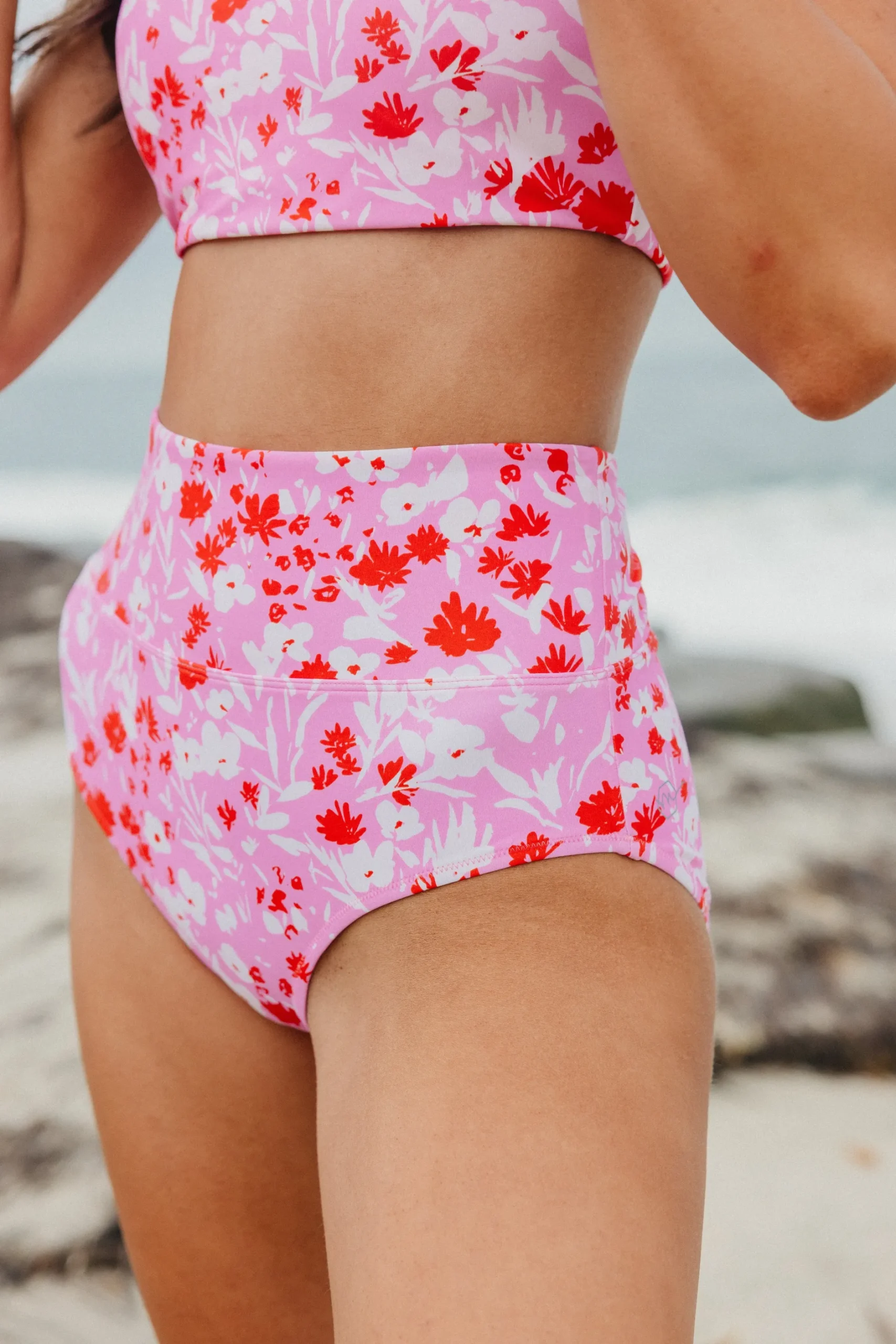 high_rise_bottoms__pink_f_6.webp Swim Bottoms | Swim Bottoms>Maven Thread High Rise Bottoms - Pink Floral