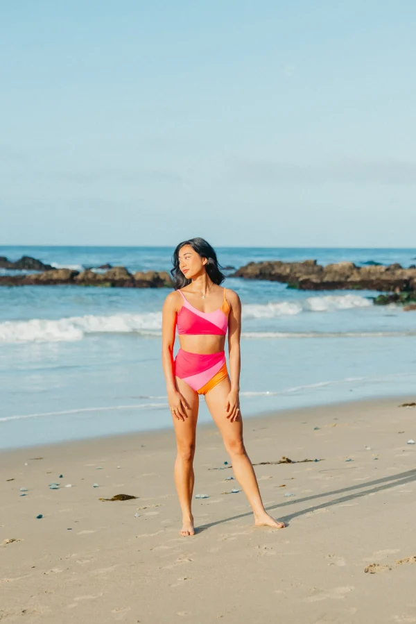 Swim Bottoms | Swim Bottoms>Maven Thread High Rise Bottoms - Pink Sunburst