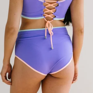 Swim Bottoms | Swim Bottoms>Maven Thread High Rise Bottoms - Purple Colorblock