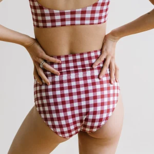 Swim Bottoms | Swim Bottoms>Maven Thread High Rise Bottoms - Red Gingham