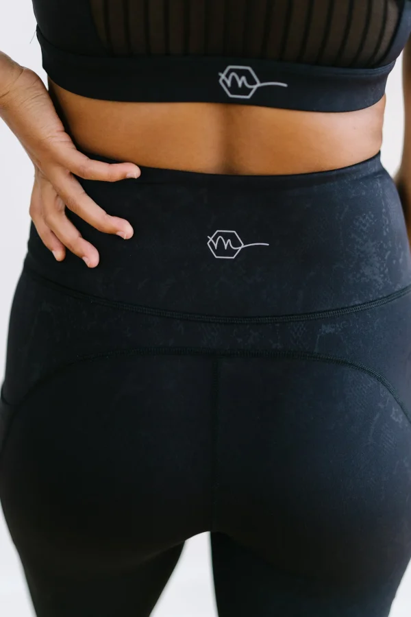 Leggings>Maven Thread Inspire Leggings - Black Snakeskin