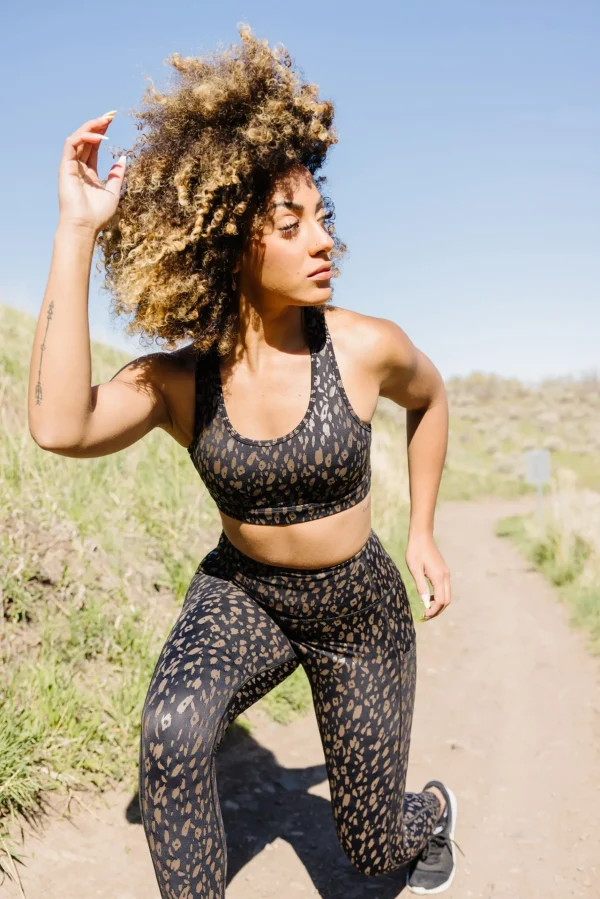 Leggings>Maven Thread Inspire Leggings - Black w/Brown Leopard