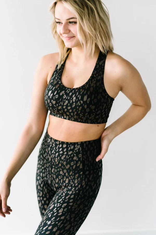 Leggings>Maven Thread Inspire Leggings - Black w/Brown Leopard