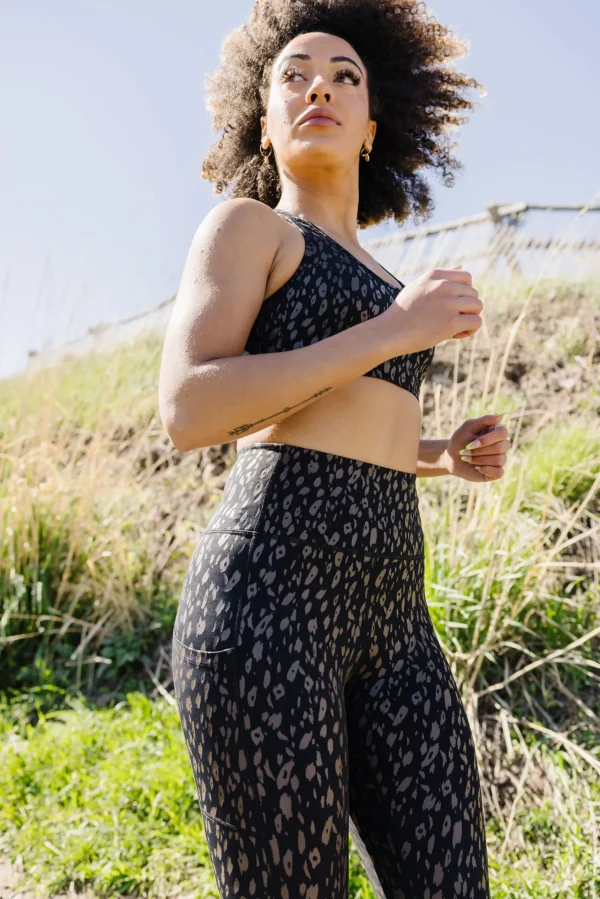 Leggings>Maven Thread Inspire Leggings - Black w/Brown Leopard