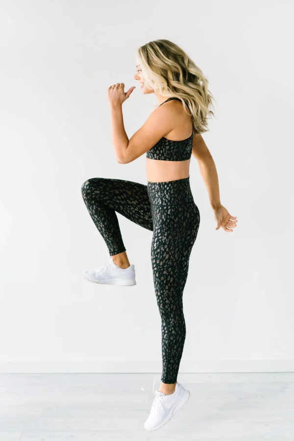 Leggings>Maven Thread Inspire Leggings - Black w/Brown Leopard