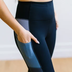 Leggings>Maven Thread Inspire Leggings - Blue Colorblock