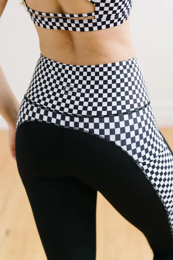 Leggings>Maven Thread Inspire Leggings - Bu0026W Checkered