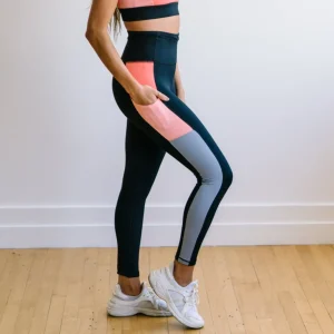 Leggings>Maven Thread Inspire Leggings - Coral Colorblock