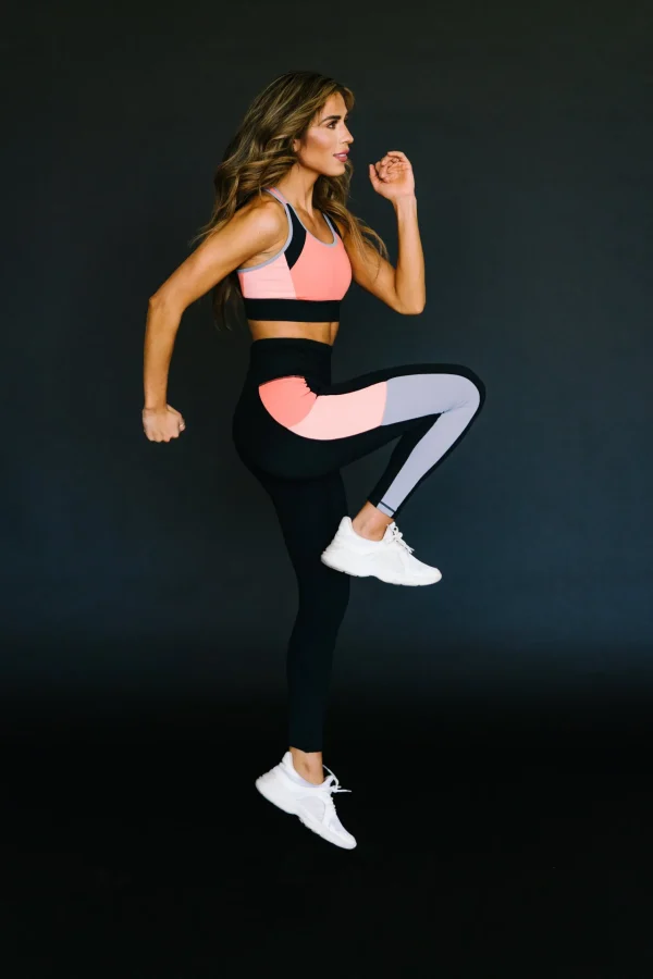 Leggings>Maven Thread Inspire Leggings - Coral Colorblock