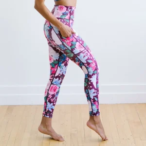 Leggings>Maven Thread Inspire Leggings - Maroon Floral