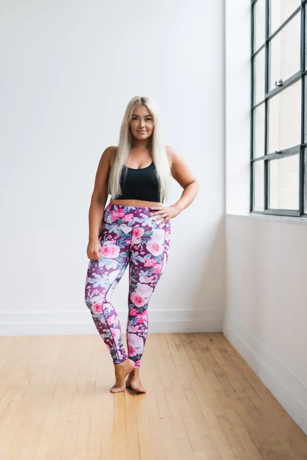 Leggings>Maven Thread Inspire Leggings - Maroon Floral