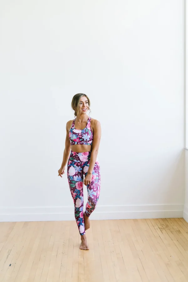Leggings>Maven Thread Inspire Leggings - Maroon Floral
