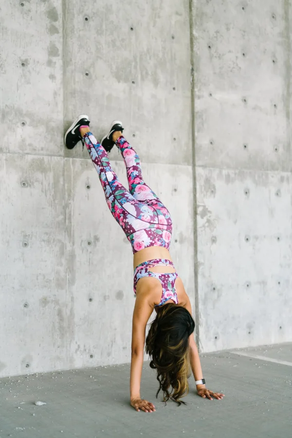 Leggings>Maven Thread Inspire Leggings - Maroon Floral
