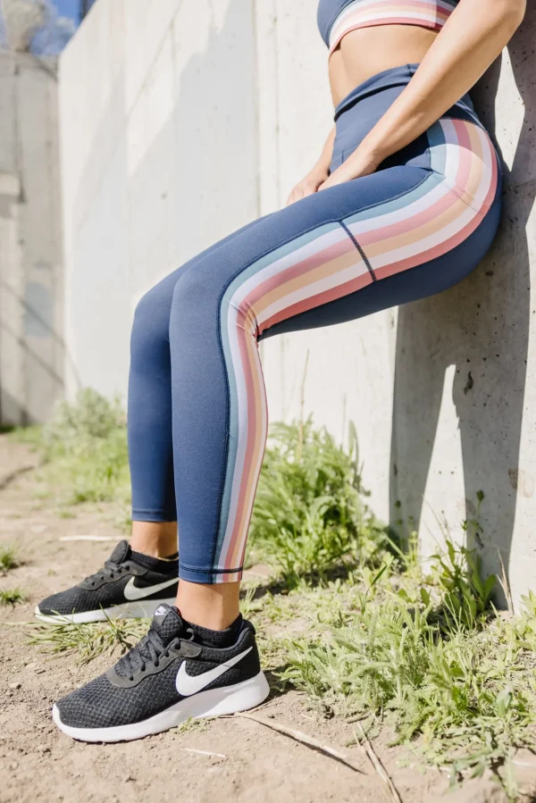 Leggings>Maven Thread Inspire Leggings - Navy Rainbow
