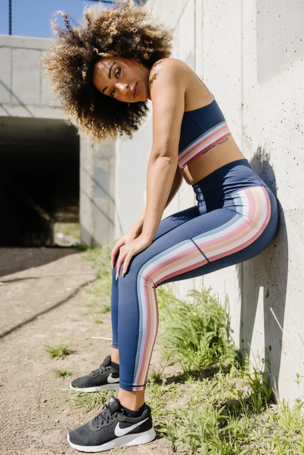 Leggings>Maven Thread Inspire Leggings - Navy Rainbow