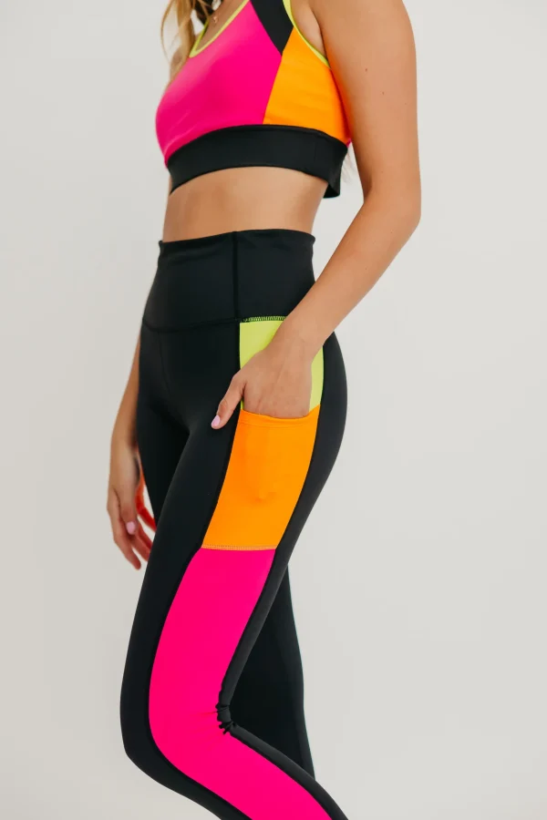 Leggings>Maven Thread Inspire Leggings - Neon Colorblock