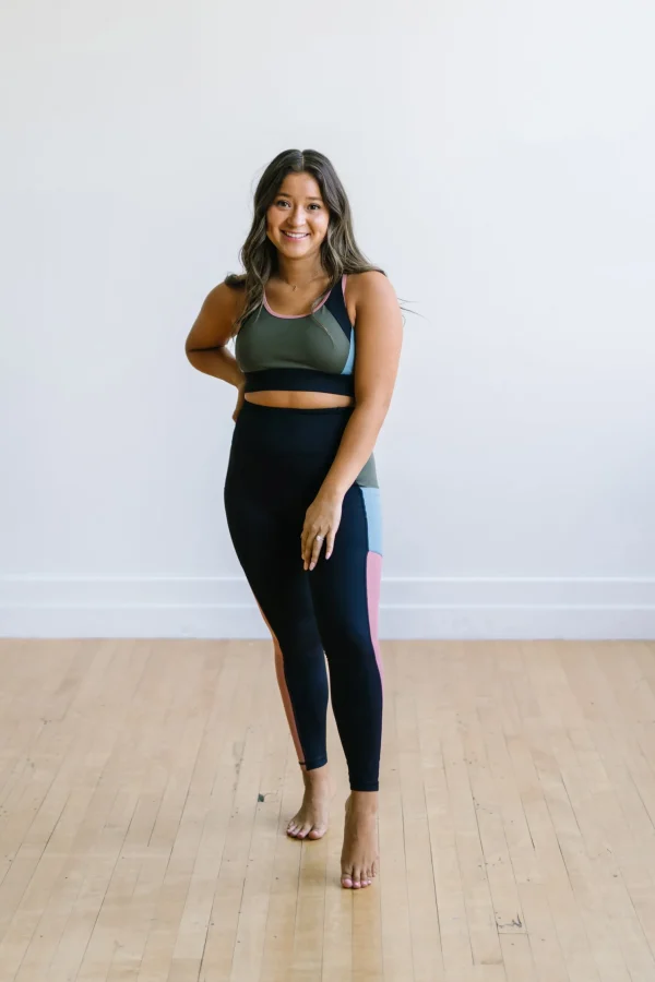 Leggings>Maven Thread Inspire Leggings - Olive Colorblock